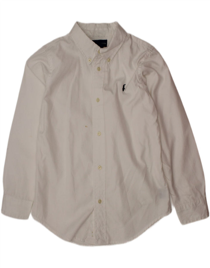 Cămașă Ralph Lauren băieți 6-7 ani bumbac alb