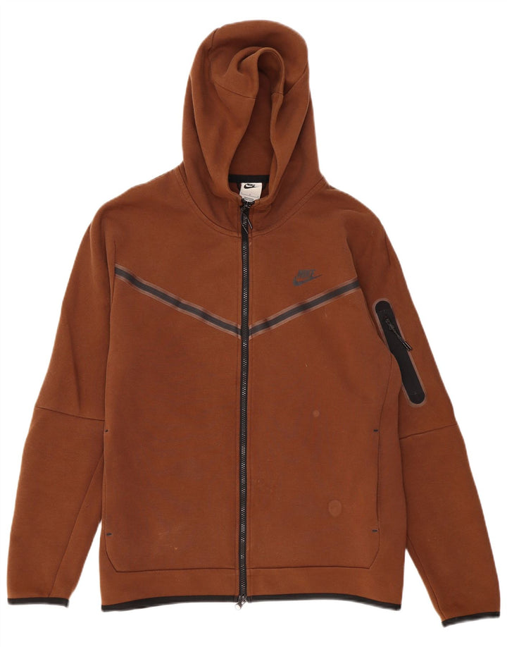 Pulover Nike pentru bărbați, cu fermoar, bumbac maro mare