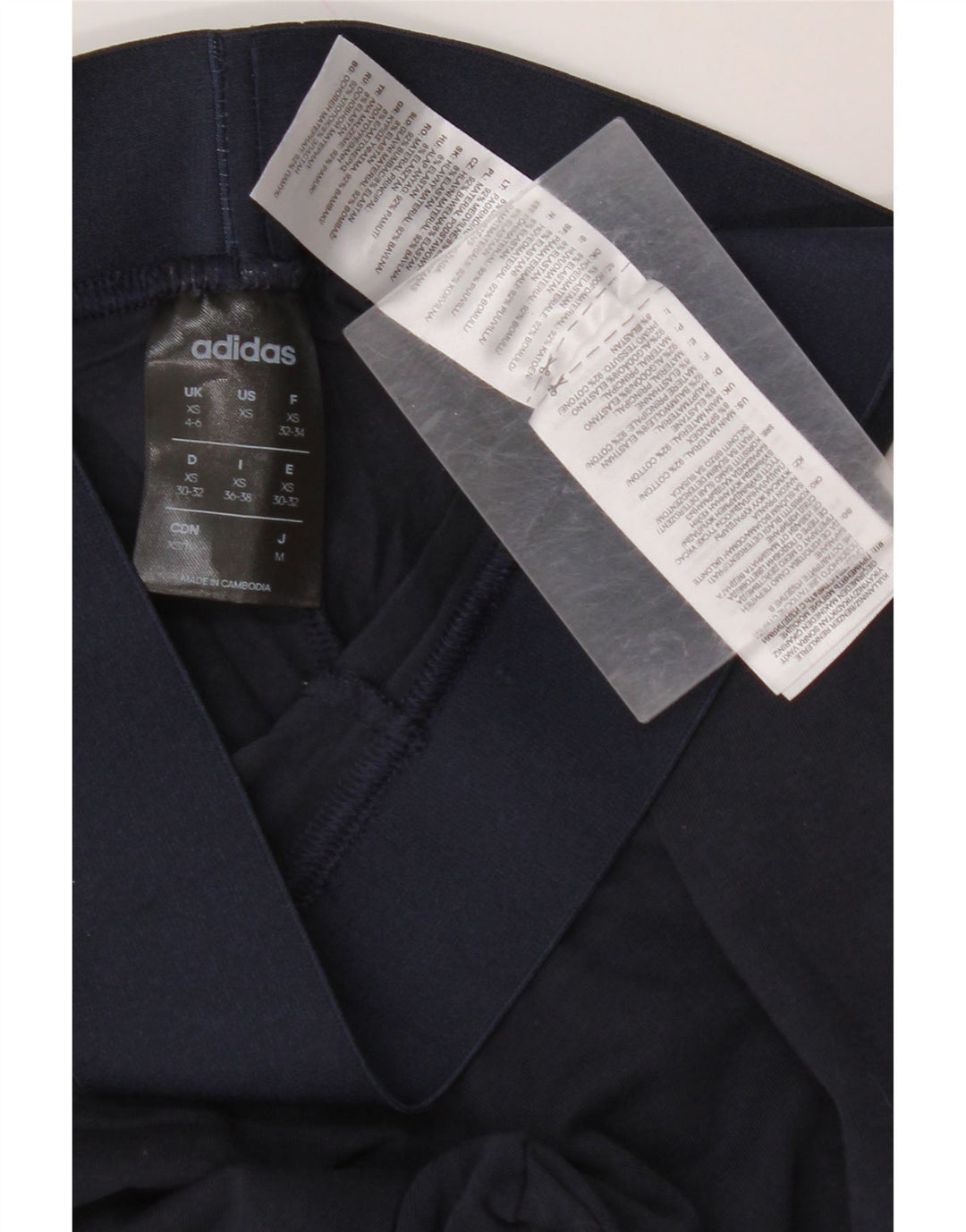 Leggings pentru femei ADIDAS UK 4/6 XS bleumarin bumbac