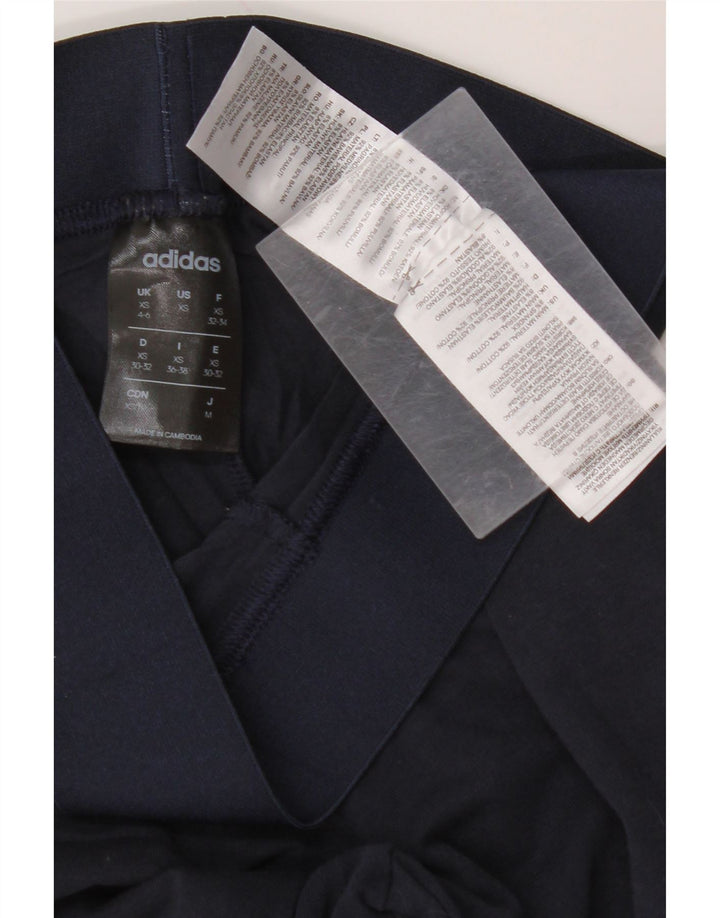 Leggings pentru femei ADIDAS UK 4/6 XS bleumarin bumbac