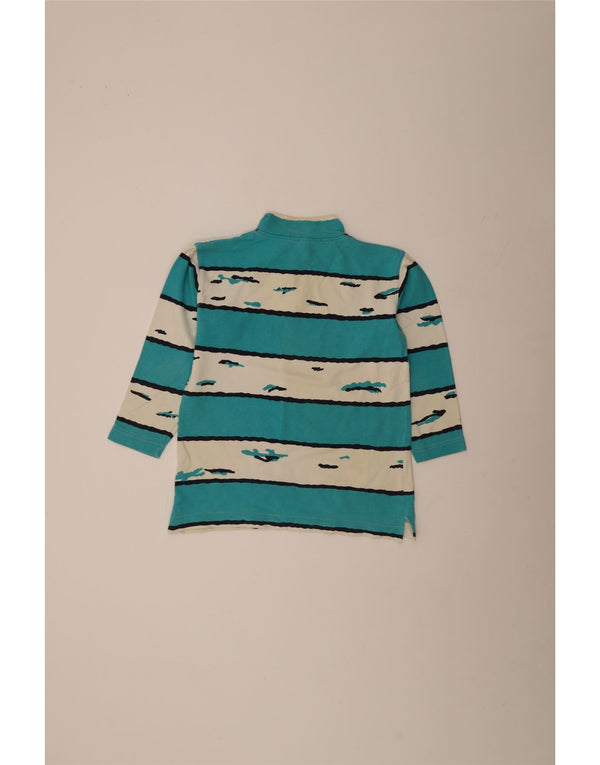 Pulover vintage cu grafic pentru femei UK 10/12 Retro cu dungi albastre mici