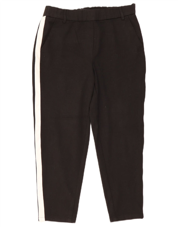 Pantaloni capri drepti pentru femei ZARA Mici W26 L22 Negri Colorblock