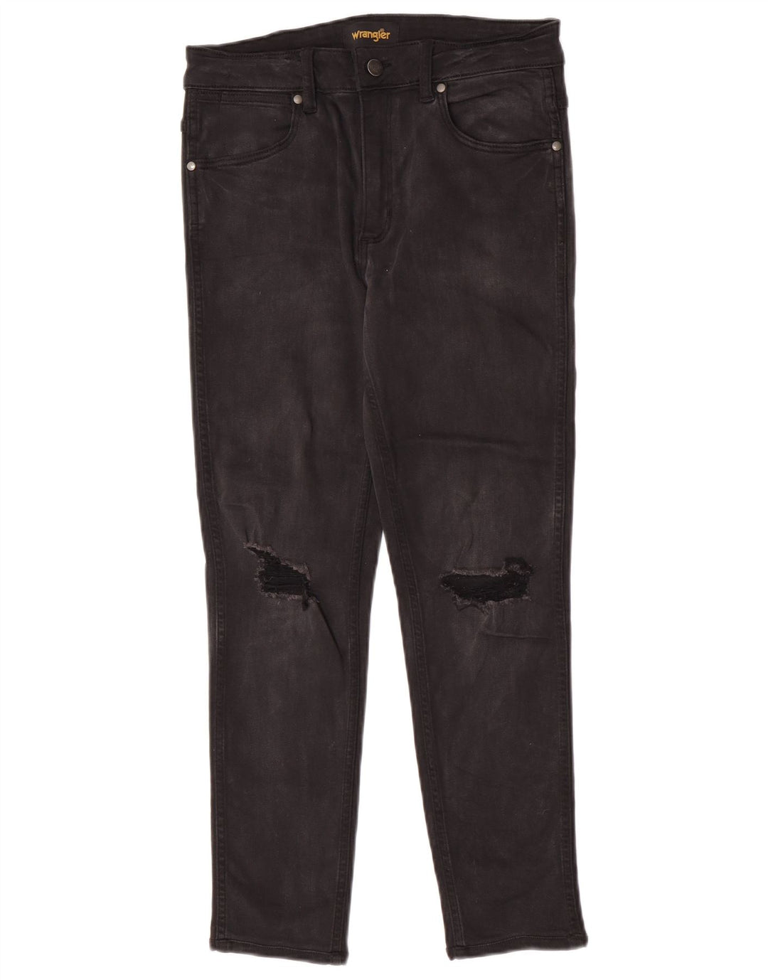 Blugi slim pentru femei Wrangler Distressed W30 L26 bumbac negru