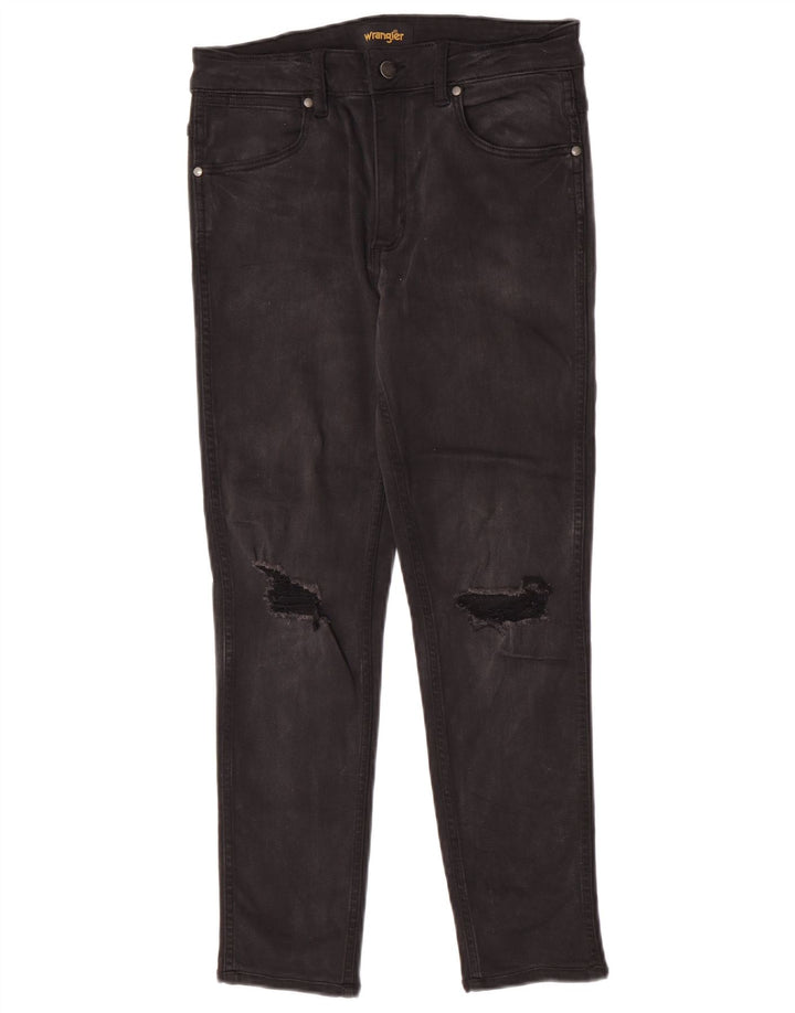 Blugi slim pentru femei Wrangler Distressed W30 L26 bumbac negru