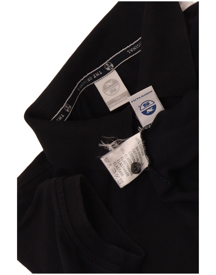 Tricou polo North Sails pentru femei UK 12, bumbac mediu negru
