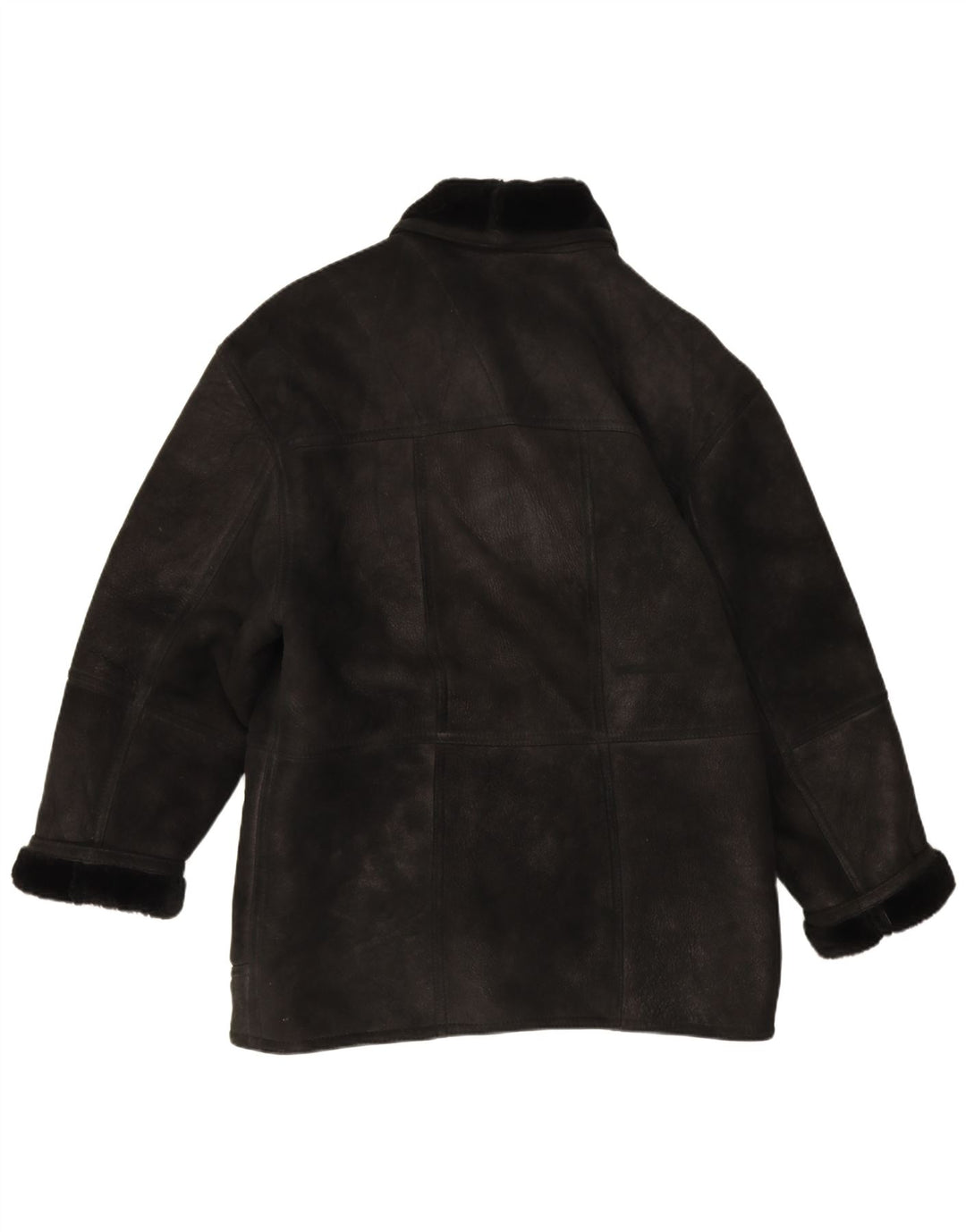 Jachetă vintage pentru bărbați din shearling IT 54 2XL negru din shearling