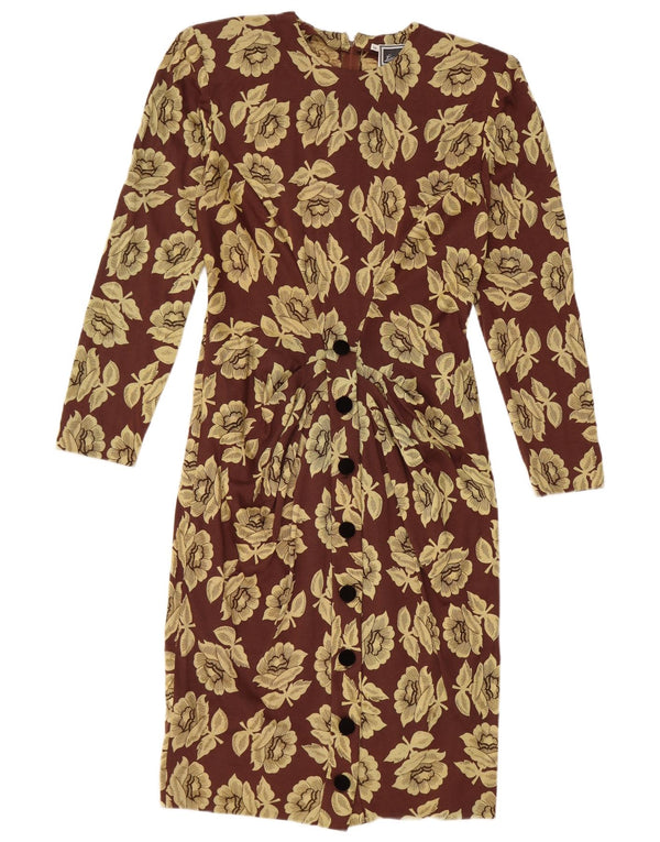 Rochie teacă cu mânecă lungă pentru femei Luisa Spagnoli IT 44 Maro Mediu Floral