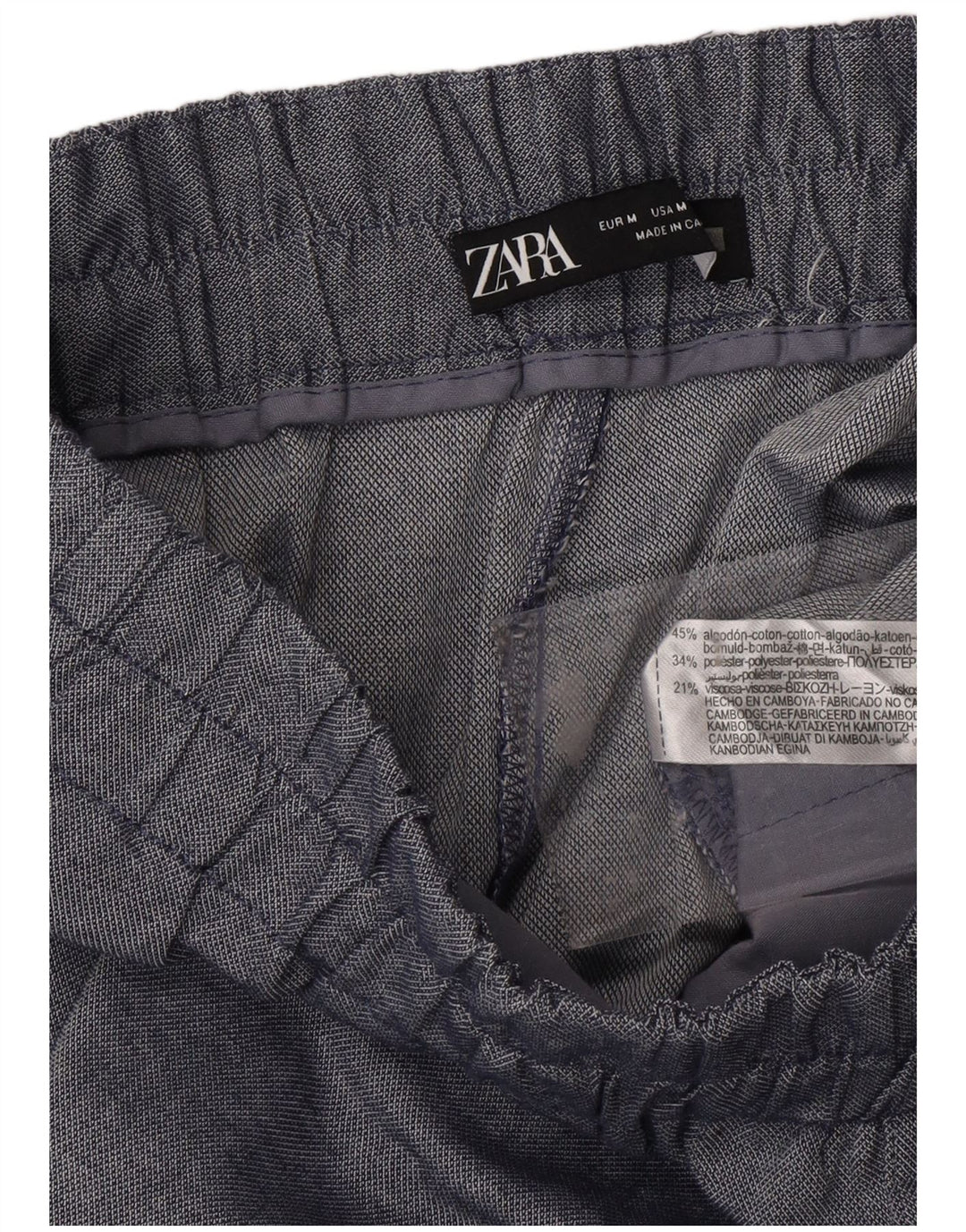 Pantaloni Chino Drepți ZARA Femei L28 L25 Bumbac Albastru