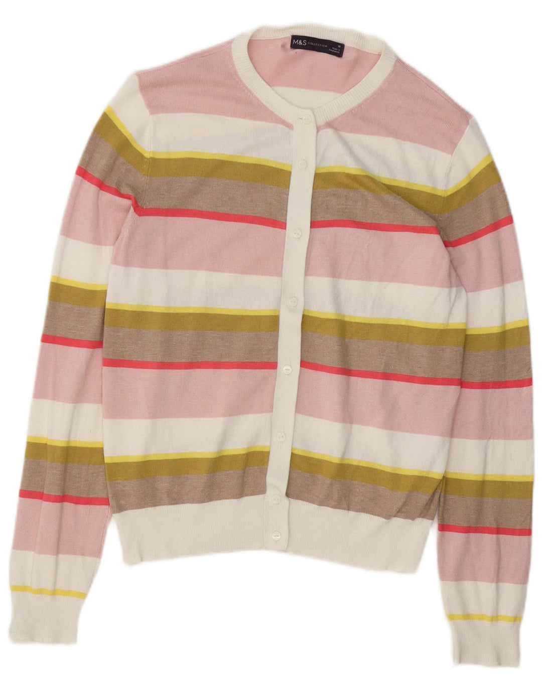 MARKS & SPENCER Pulover cardigan pentru femei UK 10 mic, multicolore, cu dungi