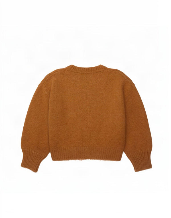 Pulover pentru damă Zara Crop Crew Gate UK 16 Mare, maro, nailon