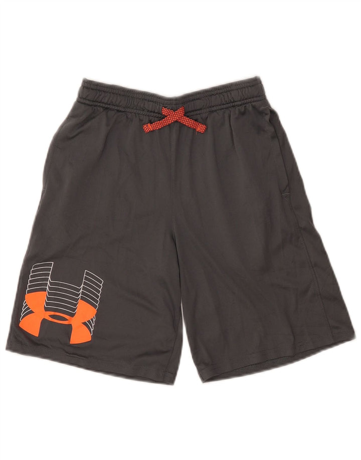 Pantaloni scurți sport grafic pentru băieți UNDER ARMOUR Heat Gear 9-10 ani, gri mediu