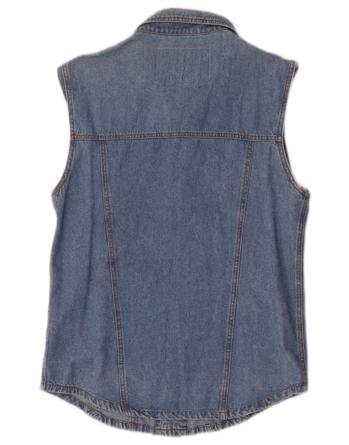 Gilet vintage pentru bărbați din denim UK 38, bumbac albastru mediu