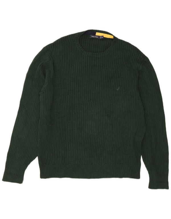 Pulover Nautica pentru bărbați cu gât crew, bumbac verde 2XL
