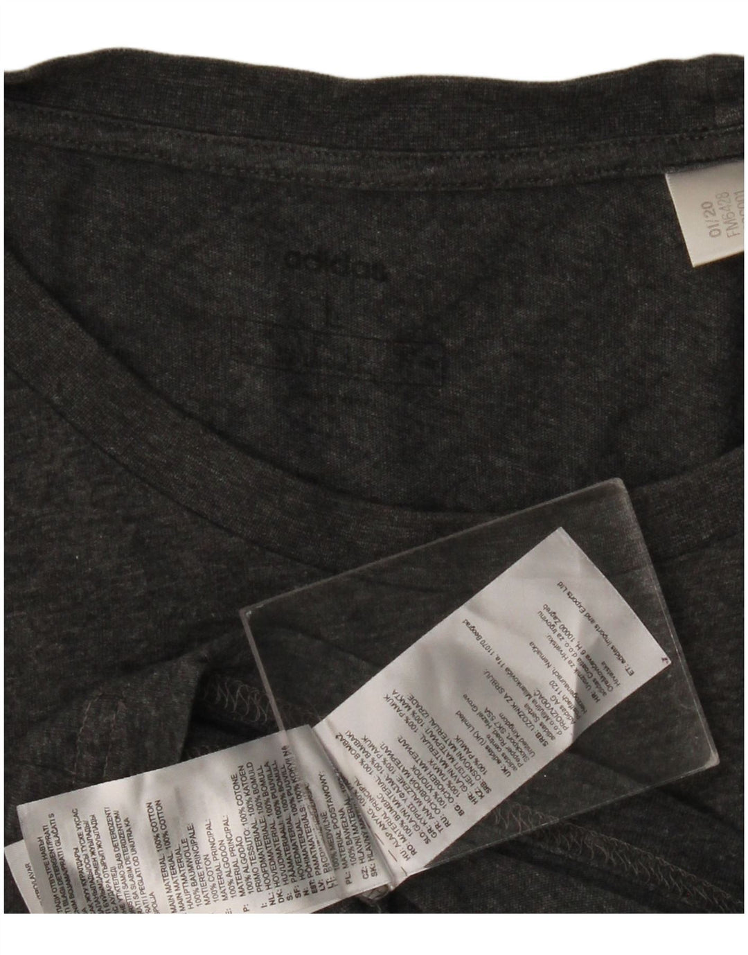 Tricou Adidas Femei Top UK 16/18 Mare Bumbac Gri