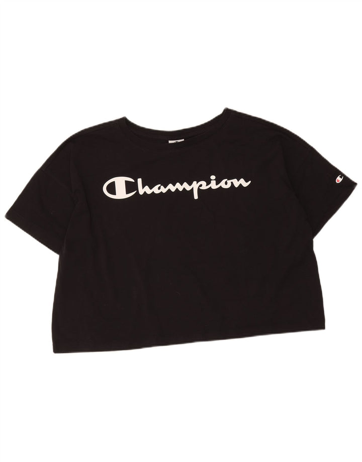 Tricou cu grafic supradimensionat pentru femei Champion UK 14 Medium Negru