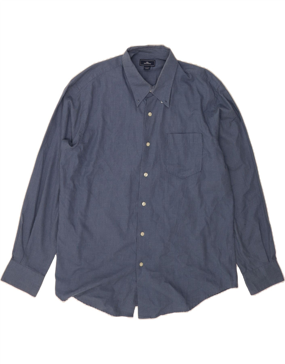 DOCKERS Mens Shirt Size 16 1/2 Large Blue Cotton Vintage Dockers and Second-Hand Dockers from Messina Hembry 