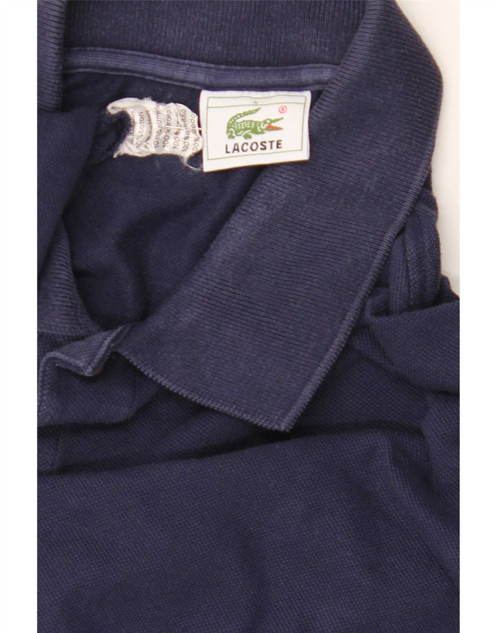 Tricou polo pentru bărbați Lacoste cu mânecă lungă, mărimea 4, albastru bleumarin mediu