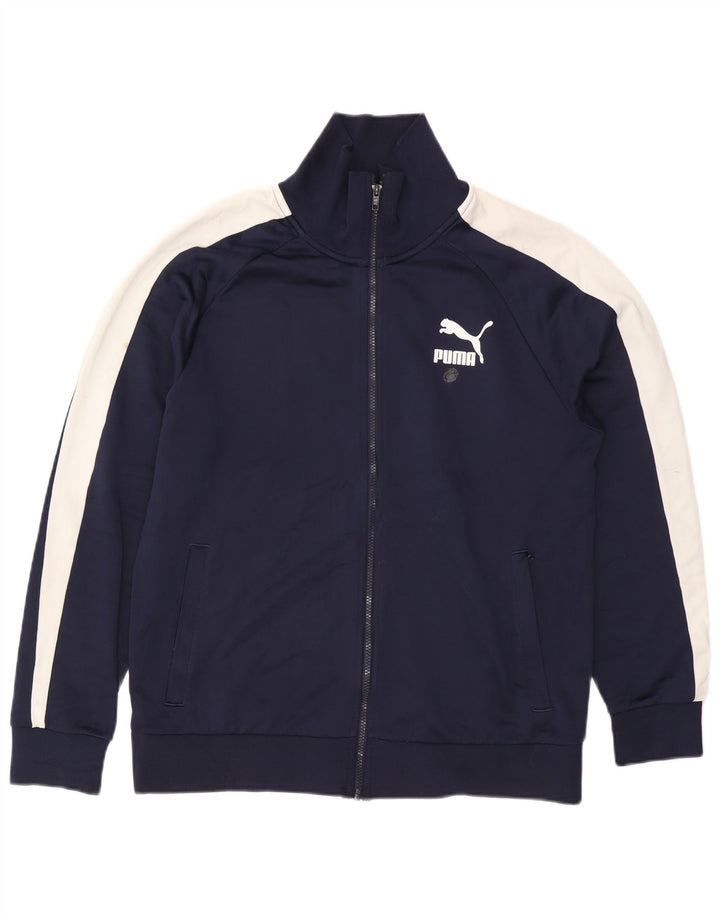 Jachetă de trening PUMA pentru bărbați, mare, albastru, poliester color bloc