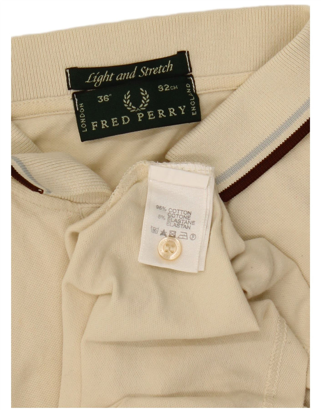 Cămașă polo Fred Perry pentru bărbați, bumbac, bej mic