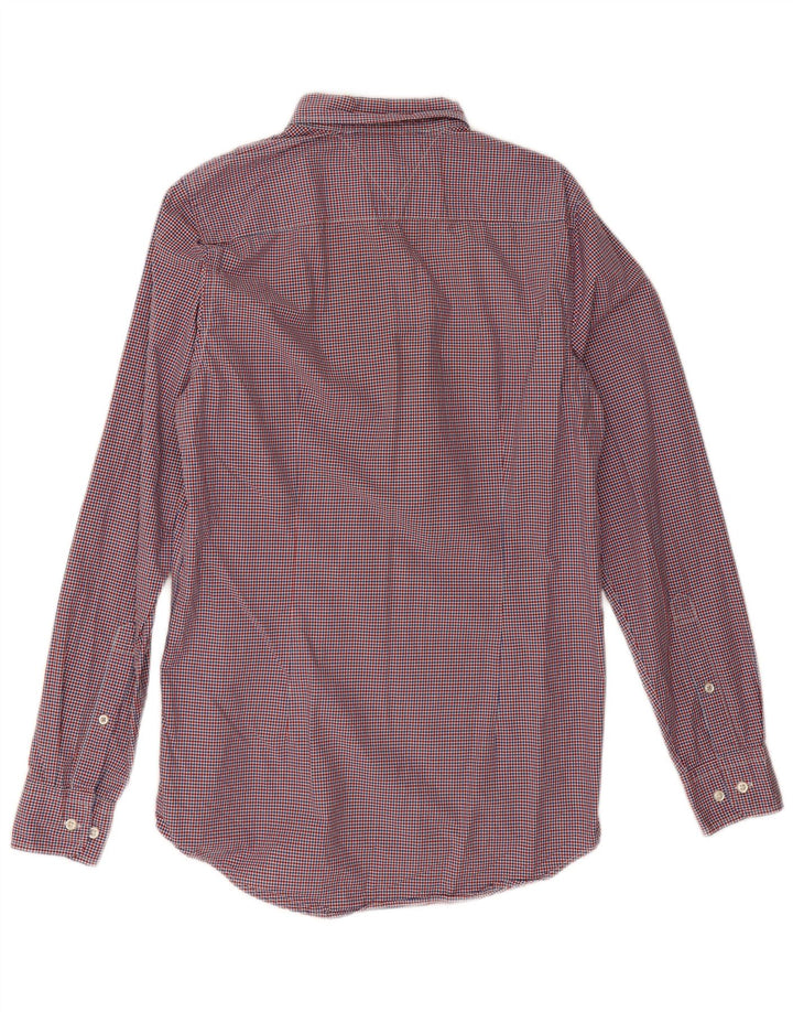 Cămașă pentru bărbați Tommy Hilfiger Slim Fit, bumbac cu carouri roșii medii
