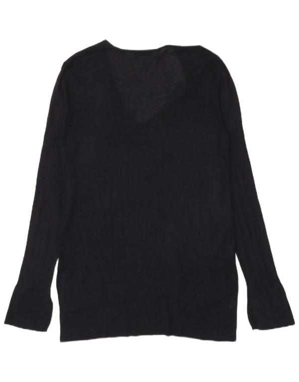 Pulover pentru femeie Zara cu paragate cu decolteu în V UK 16 Mare bleumarin