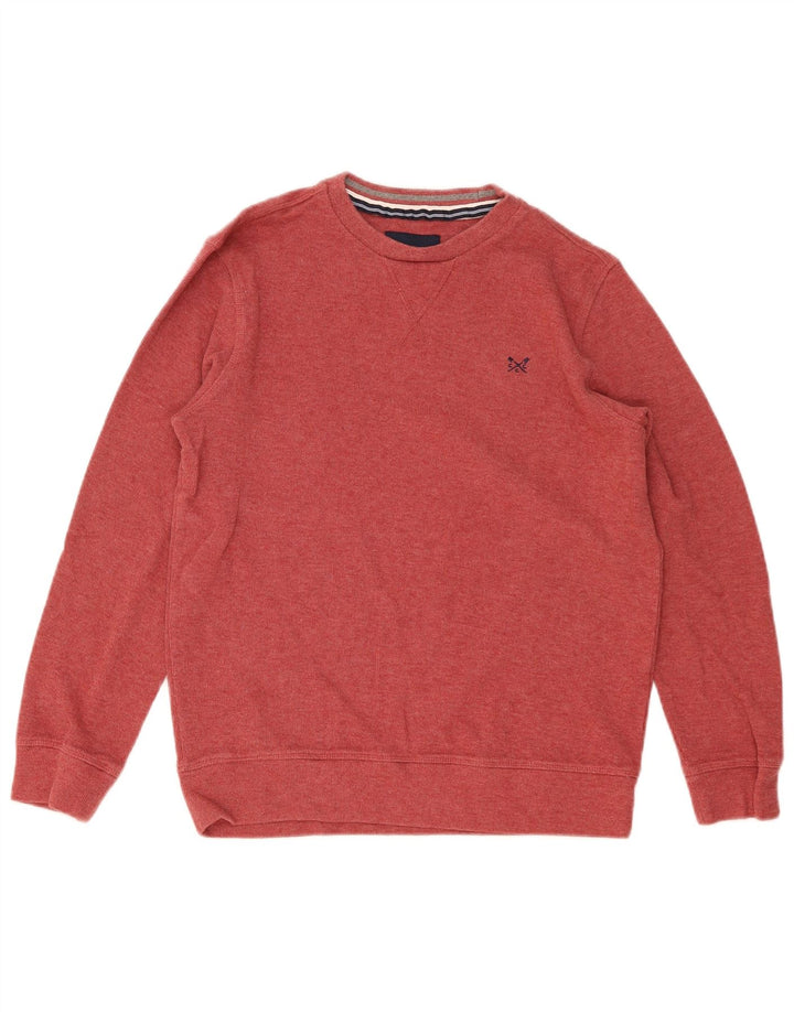 CREW CLOTHING Pulover pentru bărbați cu gât roșu, bumbac mediu roșu