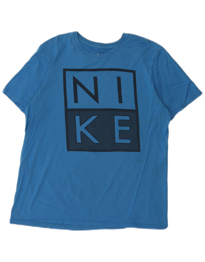 Tricou grafic Nike pentru bărbați, cu croială atletică, mare, albastru