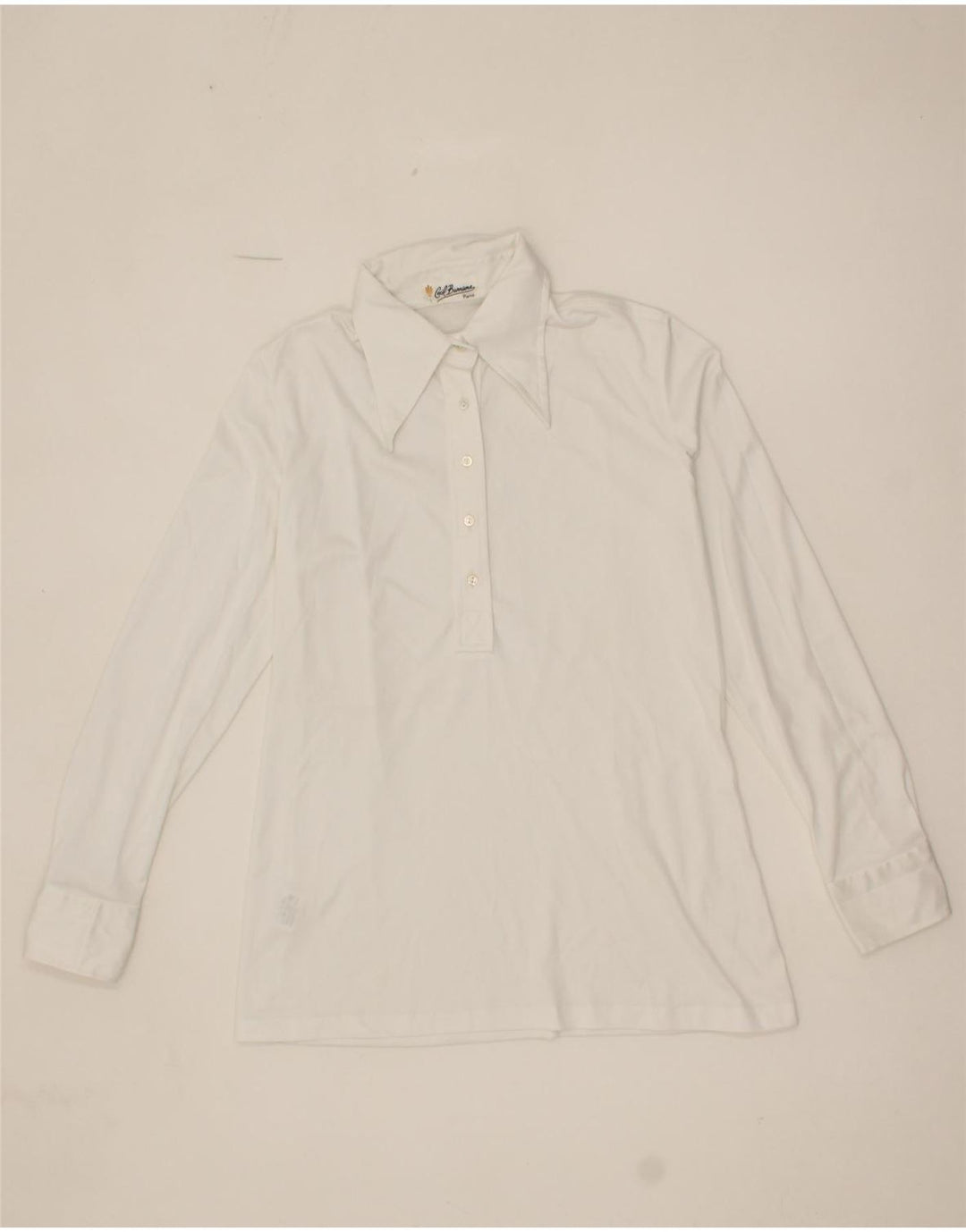 VINTAGE Womens Pullover Shirt UK 12 Medium White Polyester Vintage Vintage and Second-Hand Vintage from Messina Hembry 