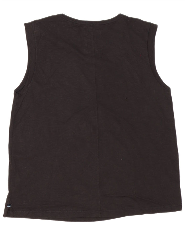 Fat Face Femei Vest Vest Top UK 14 Mare Bumbac Negru