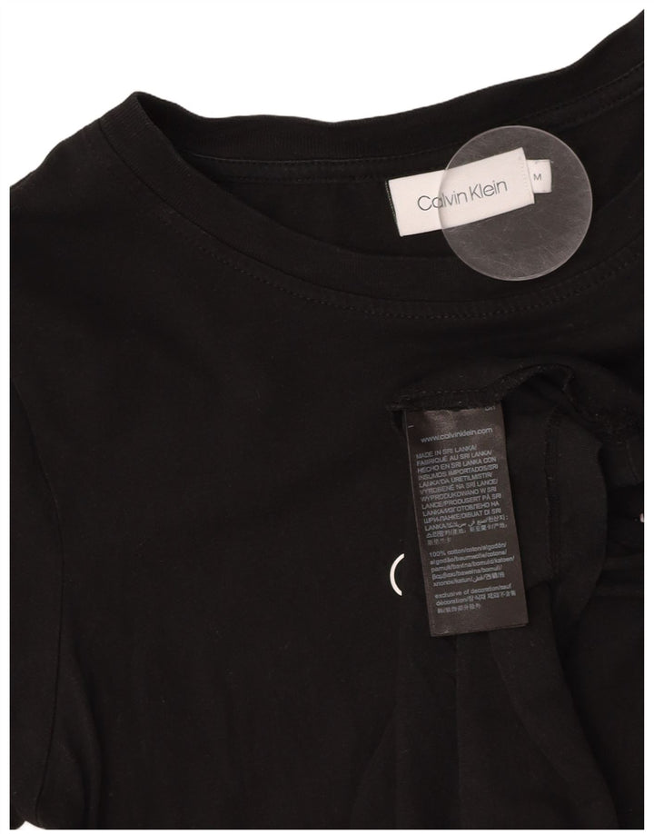 CALVIN KLEIN Tricou cu grafic pentru femei Top UK 12 Medium Black Bumbac