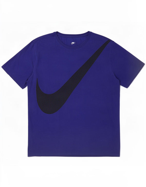 Tricou grafic Nike pentru bărbați, cu croială atletică, top XL, bumbac, albastru