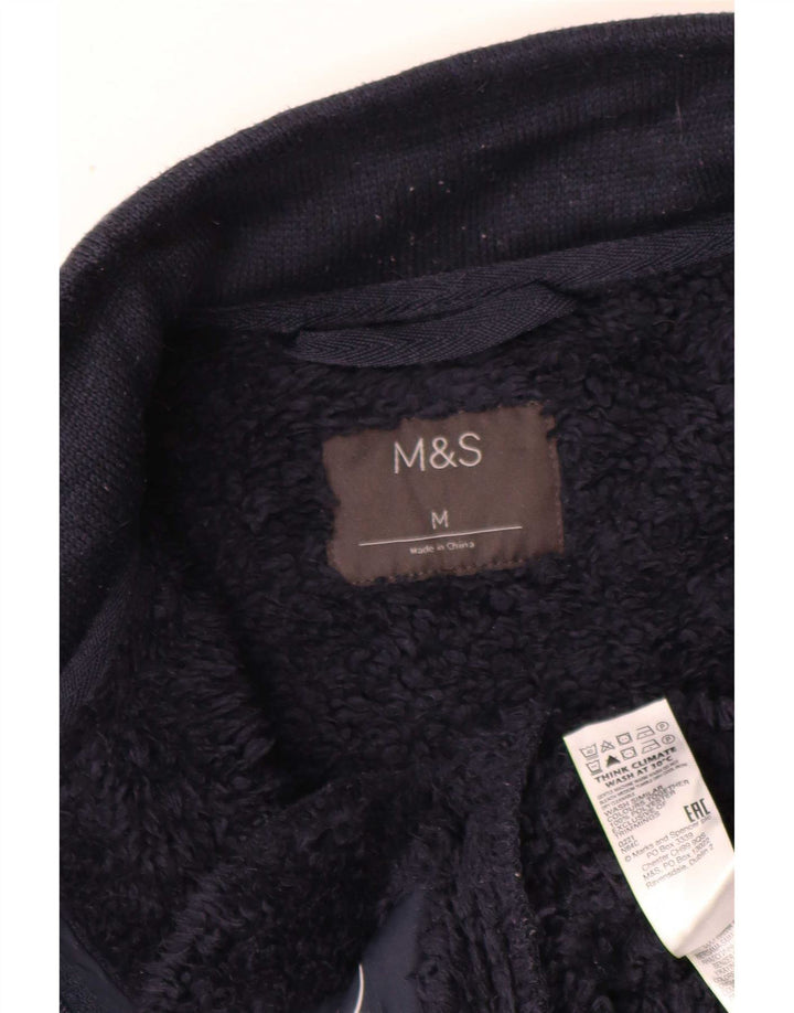 Jachetă de top pentru trening Sherpa pentru bărbați Marks & Spencer, poliester mediu albastru bleumarin