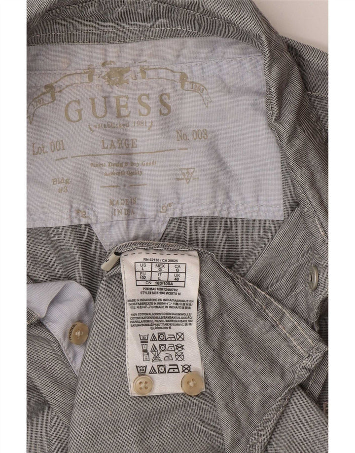 Cămașă pentru bărbați Guess Regular Fit UK 40, mare, gri din bumbac