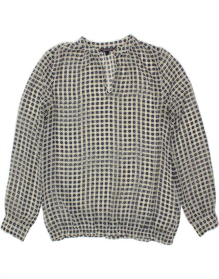 TOMMY HILFIGER Womens Blouse Top US 8 Medium Off White Geometric Vintage Tommy Hilfiger and Second-Hand Tommy Hilfiger from Messina Hembry 