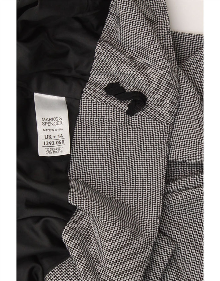 Fusta creion pentru femei Marks & Spencer Marea Britanie 14 L32 Gri Houndstooth