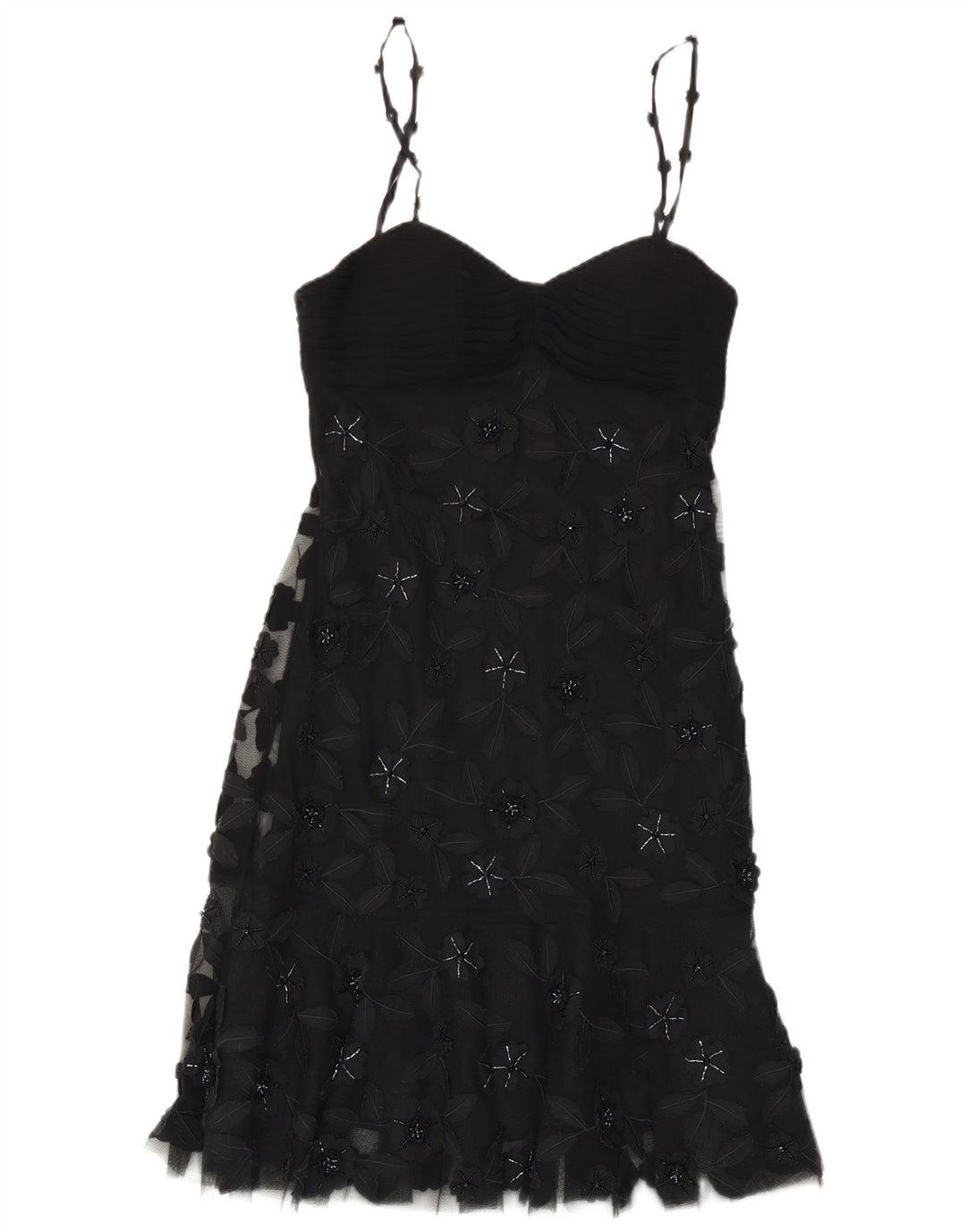 Rochie vintage pentru femei EU 38 Poliester Floral Negru Mediu