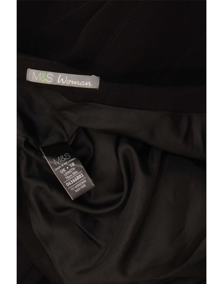Fustă A-Line pentru femei Marks & Spencer UK 18 XL W40 Poliester negru