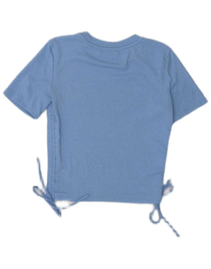 Tricou Crop pentru femei Zara UK 10 Small Blue