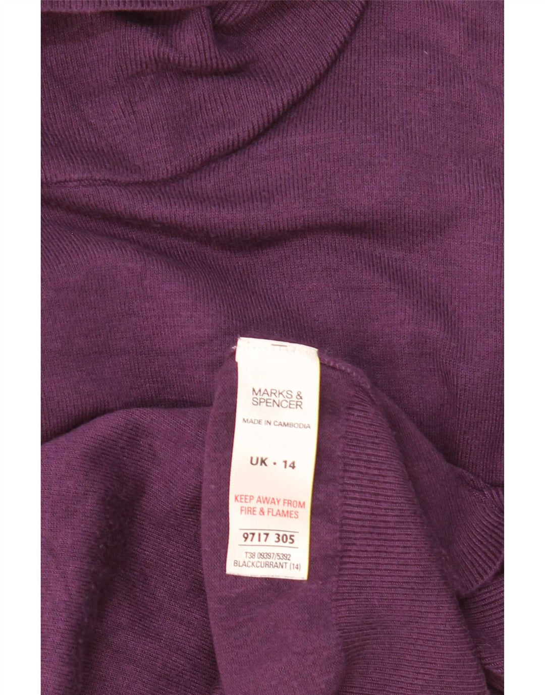 Pulover pentru femei Marks & Spencer cu gât rulat din viscoză violet mediu UK 14