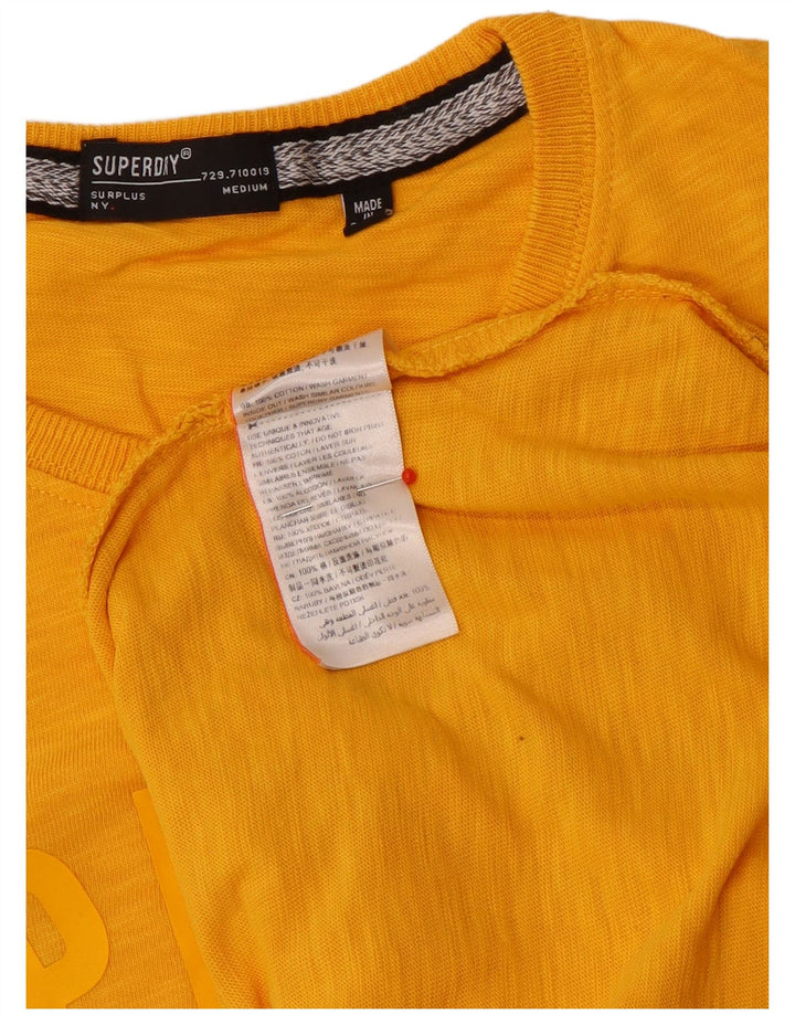 Tricou grafic pentru bărbați Superdry Top din bumbac pete galben mediu