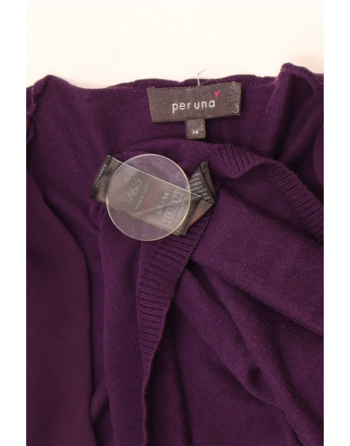 Pulover cardigan deschis pentru femei Marks & Spencer UK 14 bumbac violet mediu