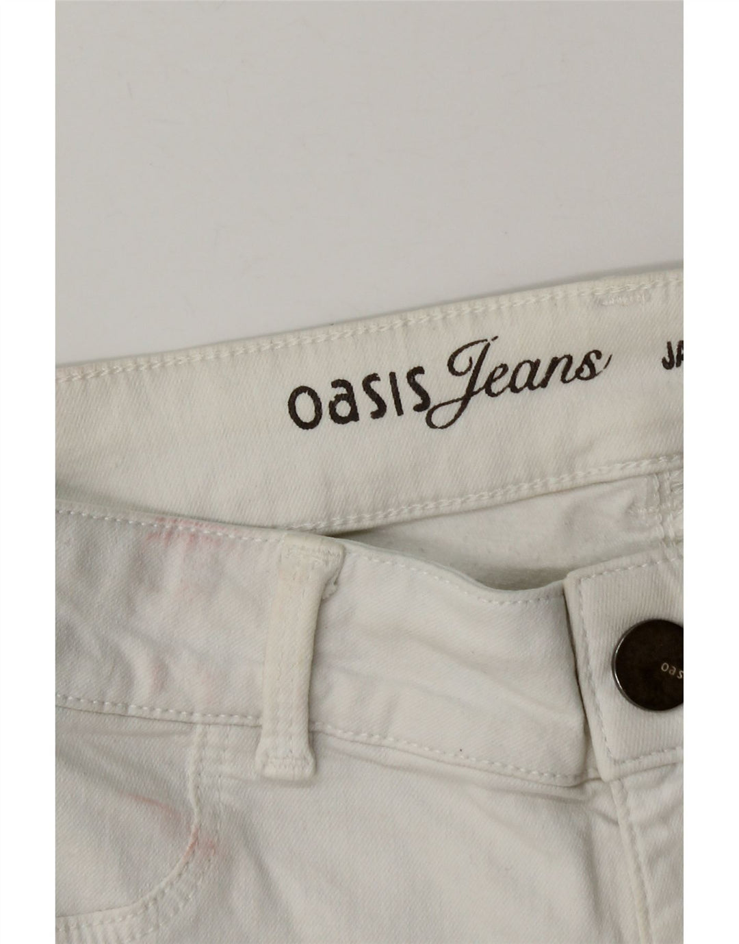 Pantaloni scurți din blugi pentru femei Oasis UK 12 Medium W28 Bumbac alb