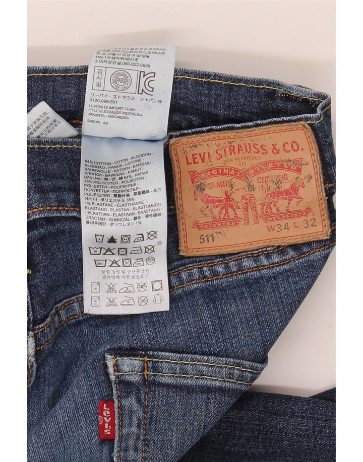 Blugi Levi's 511 Slim pentru bărbați W34 L32 Bumbac albastru
