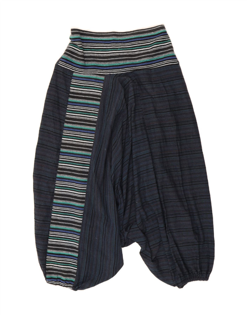 GRINGO Womens Harem Trousers W32 L39 Navy Blue Striped Cotton Vintage Gringo and Second-Hand Gringo from Messina Hembry 
