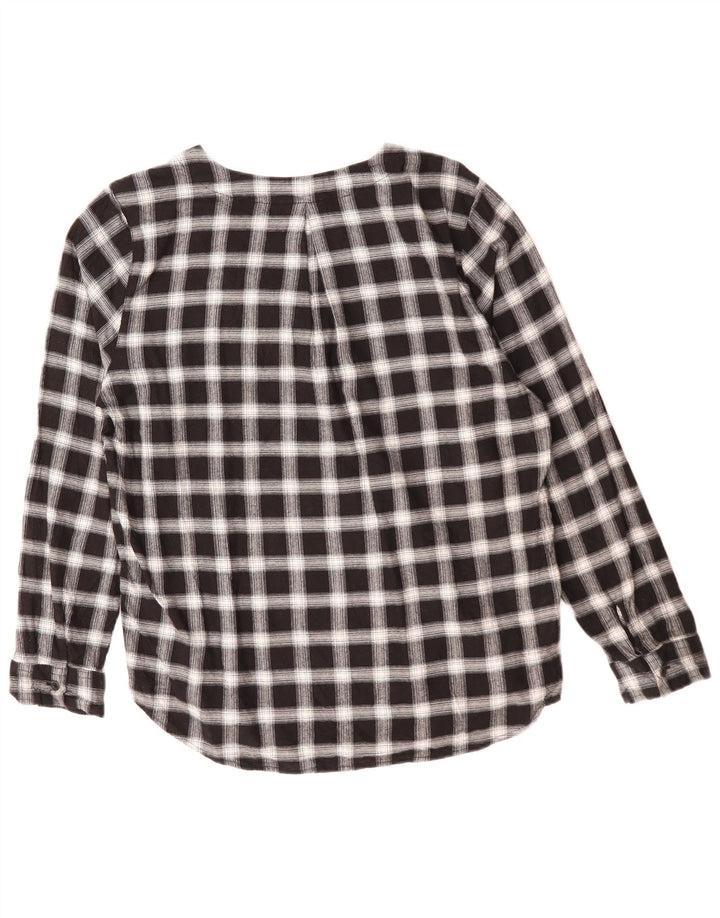 Cămașă cu pulover pentru femei Eddie Bauer UK 14 Medium Black Check Bumbac