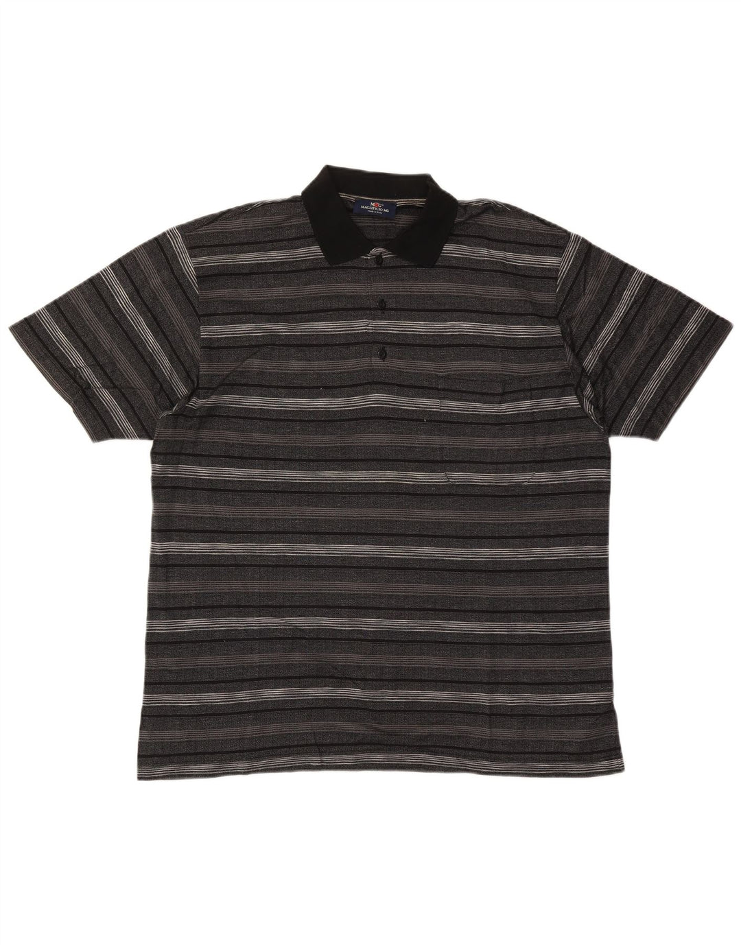 Tricou polo vintage pentru bărbați, bumbac cu dungi gri mari