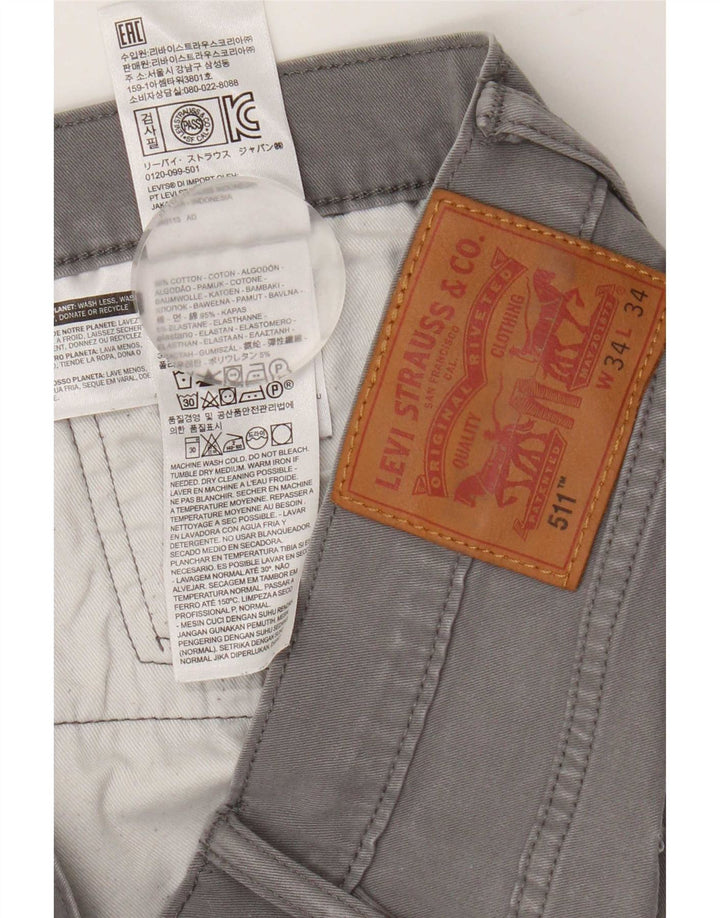 Blugi Levi's 511 Slim pentru bărbați W34 L34 bumbac gri
