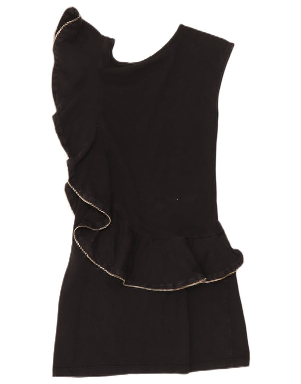 Rochie de damă Ted Baker, fără mâneci, cu volane, bodycon Mărimea 1 XS Negru