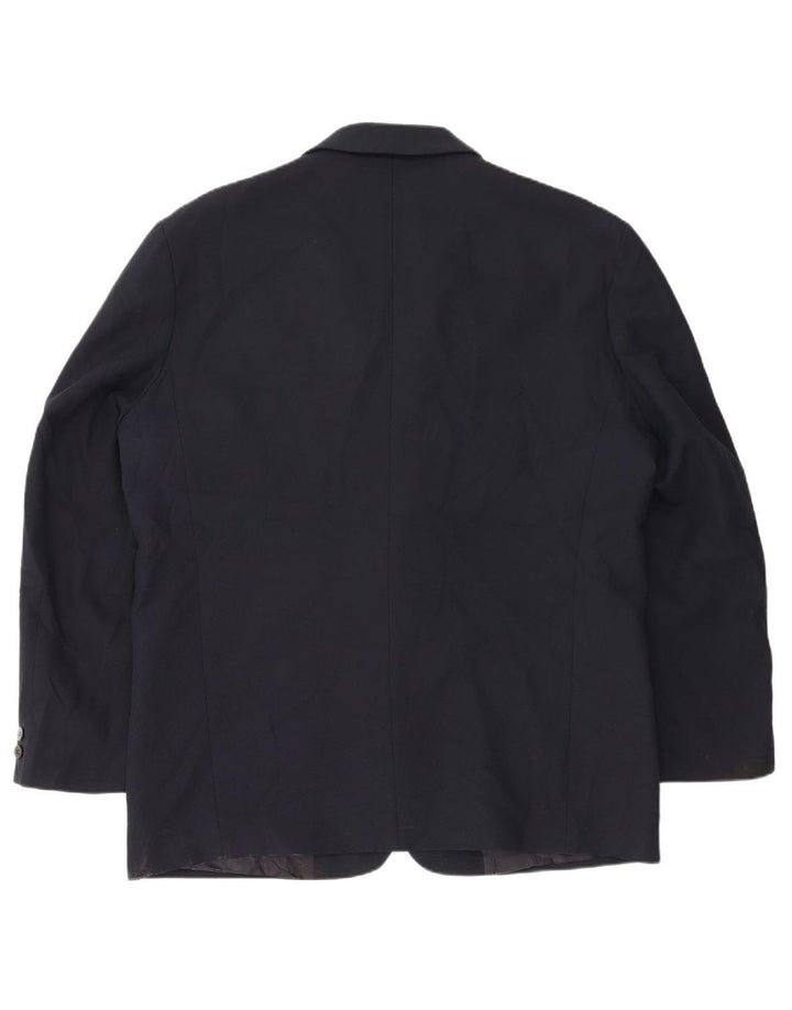 FARAH Mens 2 Button Blazer Jacket UK 44 2XL Navy Blue Polyester Vintage Farah and Second-Hand Farah from Messina Hembry 