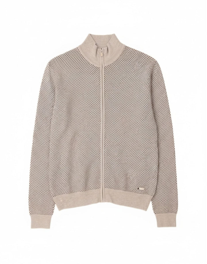 Pulover cardigan pentru bărbați Trussardi, viscoză mare cu pete gri